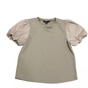 Medium mint Pistachio green top‎ cotton puffy sleeves Coquette Girlhood Cottage